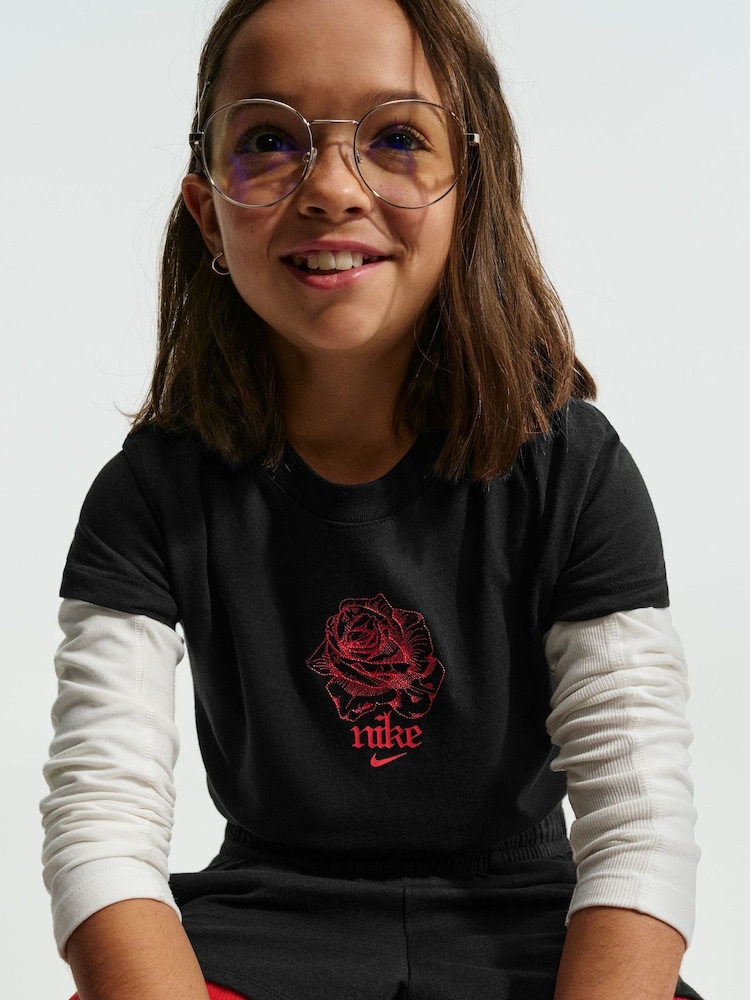 Nike Black Sportswear Cropped T-Shirt - Image 5 of 5