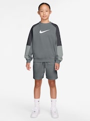 Nike Smoke Grey Crew and Shorts Tracksuit - Image 1 of 3
