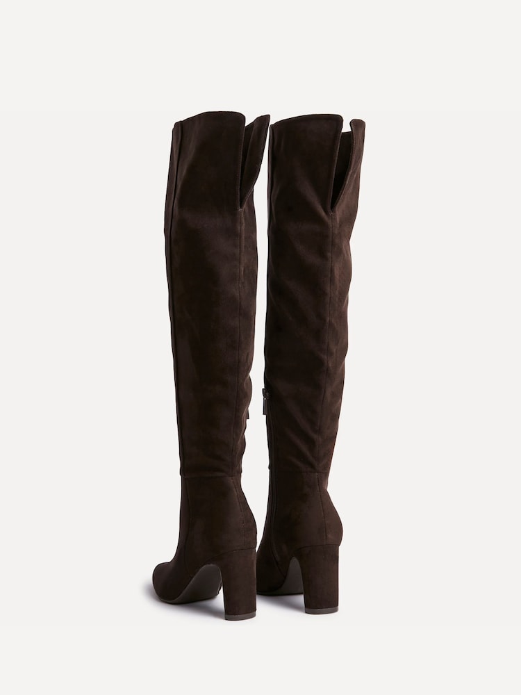 Linzi Brown Demand Over The Knee Block Heeled Boots - Image 5 of 5 Linzi Brown Demand Over The Knee Block Heeled Boots - Image 5 of 5