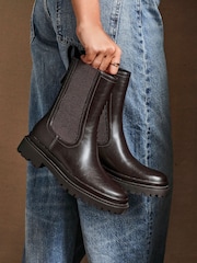 Linzi Brown Command Chunky Sole Chelsea Boots - Image 1 of 5