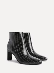 Linzi Black Dark Alisha Point Toe Block Heeled Ankle Boots - Image 5 of 7