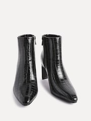 Linzi Black Dark Alisha Point Toe Block Heeled Ankle Boots - Image 6 of 7