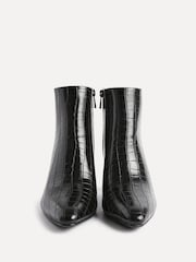 Linzi Black Dark Alisha Point Toe Block Heeled Ankle Boots - Image 7 of 7