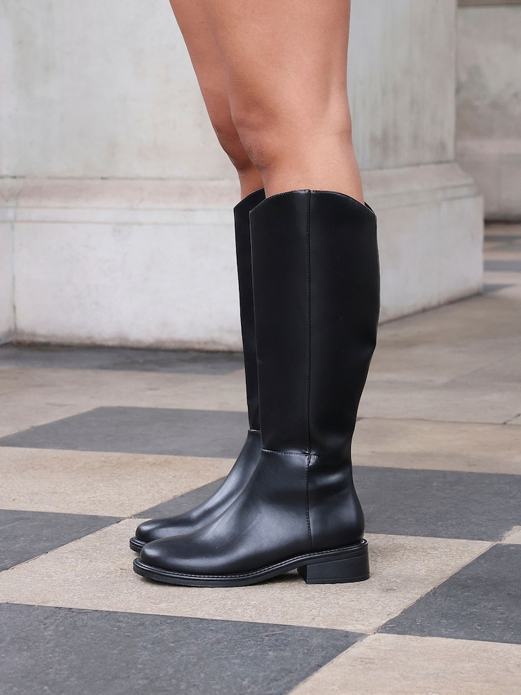 Linzi Black Explore Square Toe High Leg Boots - Image 1 of 6 Linzi Black Explore Square Toe High Leg Boots - Image 1 of 6