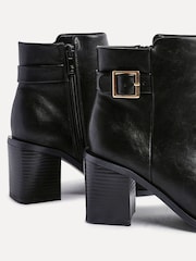 Linzi Black Rise Block Heeled Ankle Boots With Buckle Detail - Image 5 of 5