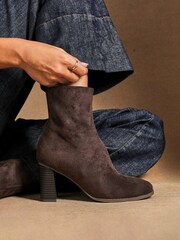 Linzi Brown Approach Round Toe Block Heeled Ankle Boots - Image 1 of 5