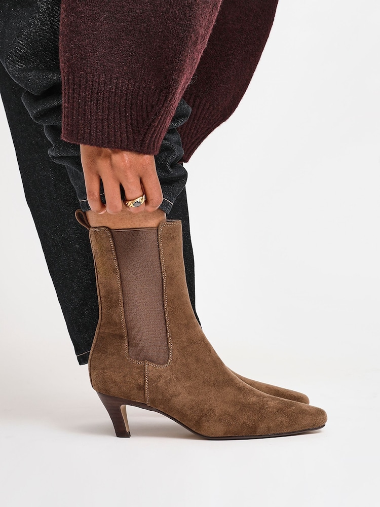 Linzi Natural Ritual Kitten Heeled Chelsea Boots - Image 1 of 5