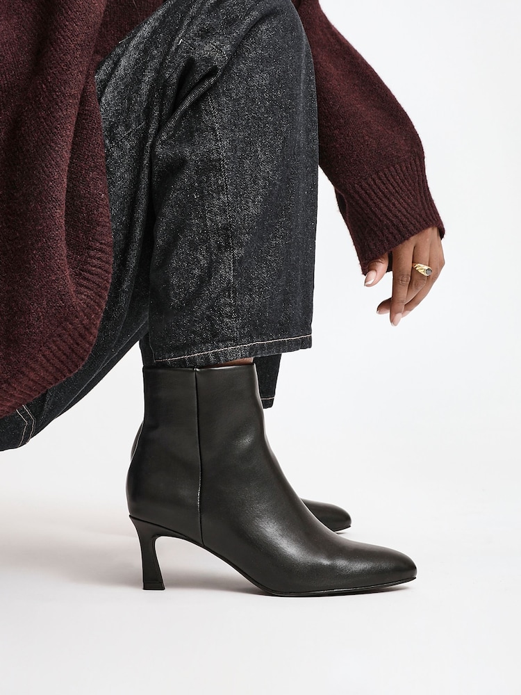 Linzi Black Reserve Round Toe Stiletto Ankle Boots - Image 1 of 5