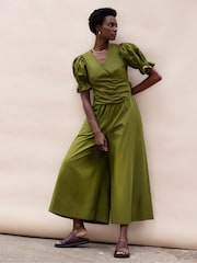 Ro&Zo Green Cotton Poplin Culottes - Image 1 of 3