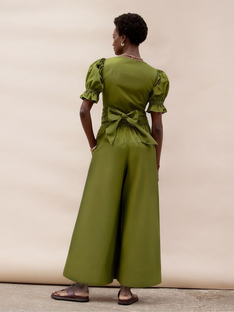 Ro&Zo Green Cotton Poplin Culottes - Image 3 of 3