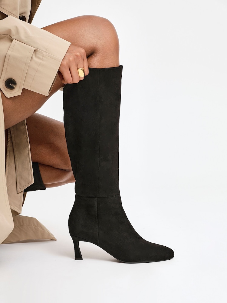 Linzi Black Rush Pointed Toe High Leg Stiletto Boots - Image 1 of 5