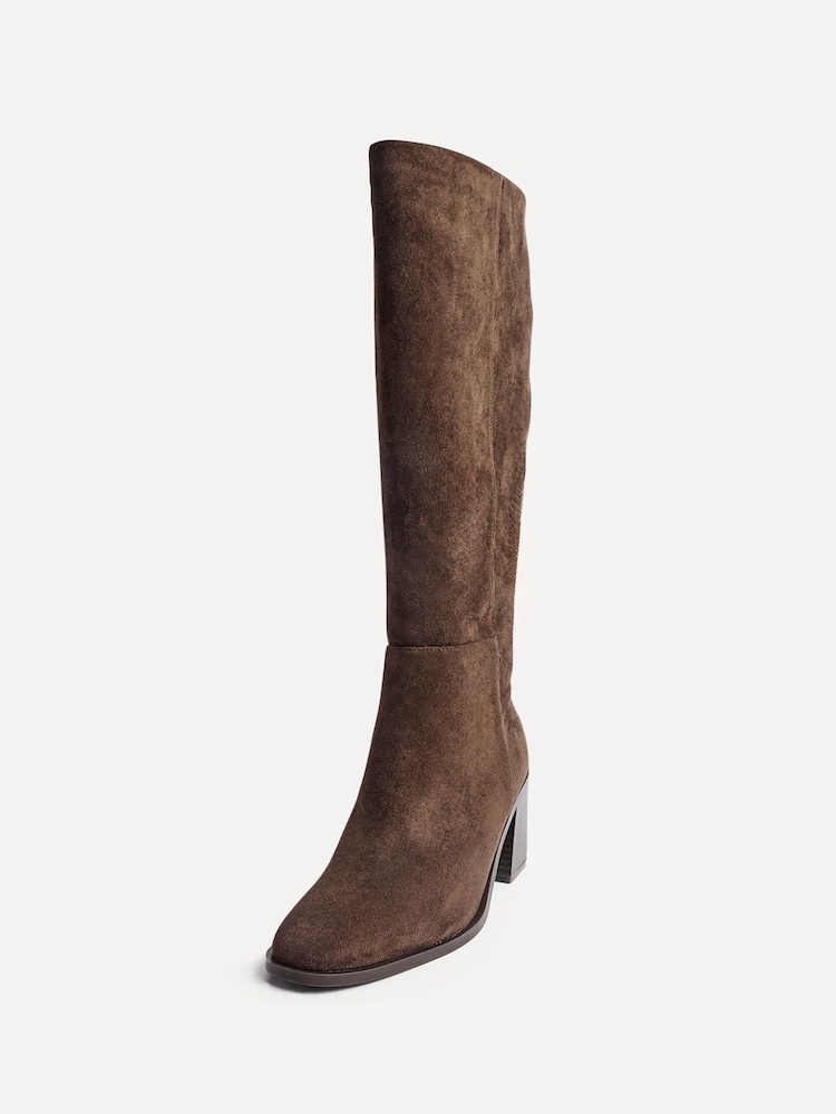 Linzi Dark Brown Levine Block Heeled High Leg Boots - Image 5 of 5 Linzi Dark Brown Levine Block Heeled High Leg Boots - Image 5 of 5