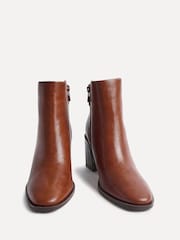 Linzi Brown Rise Block Heeled Ankle Boots With Buckle Detail - Image 5 of 7