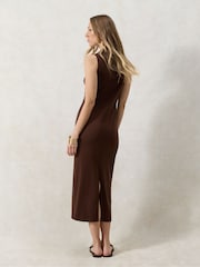 Ro&Zo Brown Rib Column Dress - Image 5 of 5