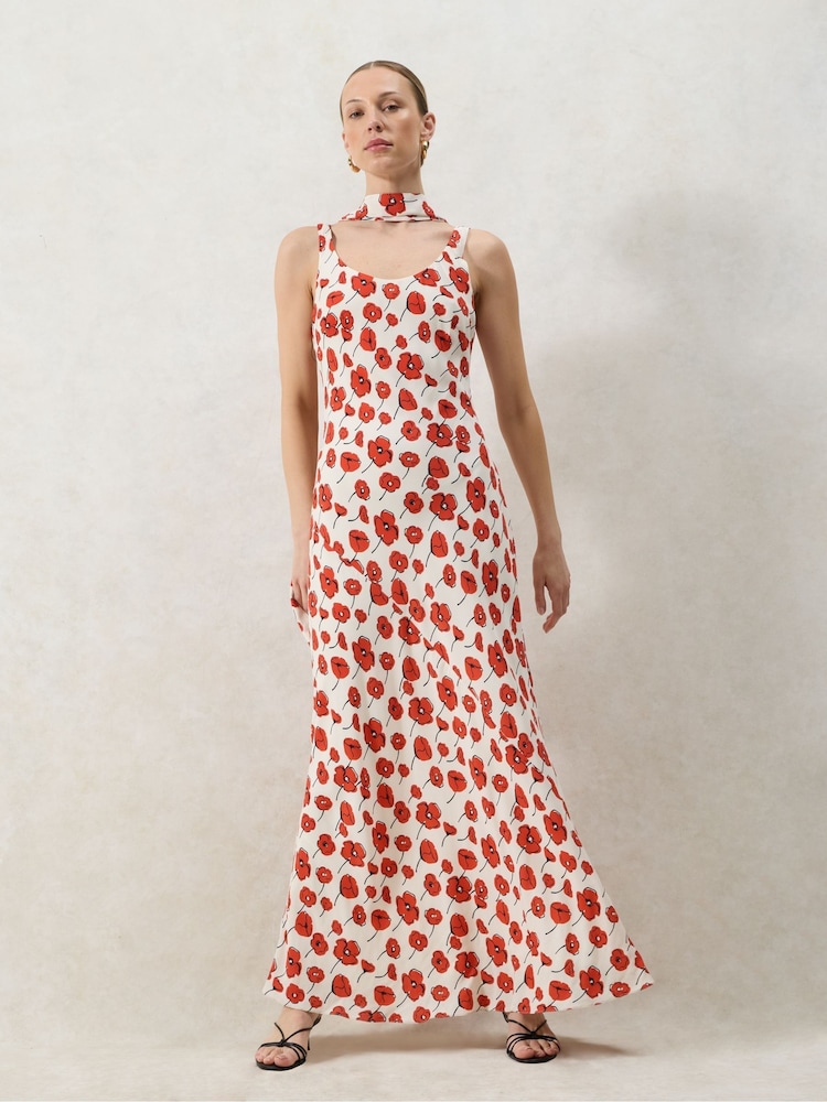 Ro&Zo Red Ella Poppy Printed Maxi Dress - Image 2 of 5