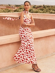 Ro&Zo Red Ella Poppy Printed Maxi Dress - Image 4 of 5