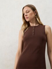 Ro&Zo Brown Petite Rib Column Dress - Image 3 of 5