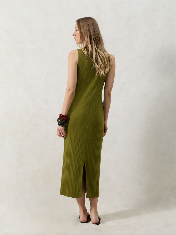 Ro&Zo Green Rib Column Dress - Image 4 of 4