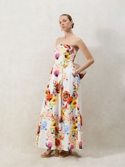 Ro&Zo White Annie Garden Floral Printed Bow Detail Dress - Image 2 of 7