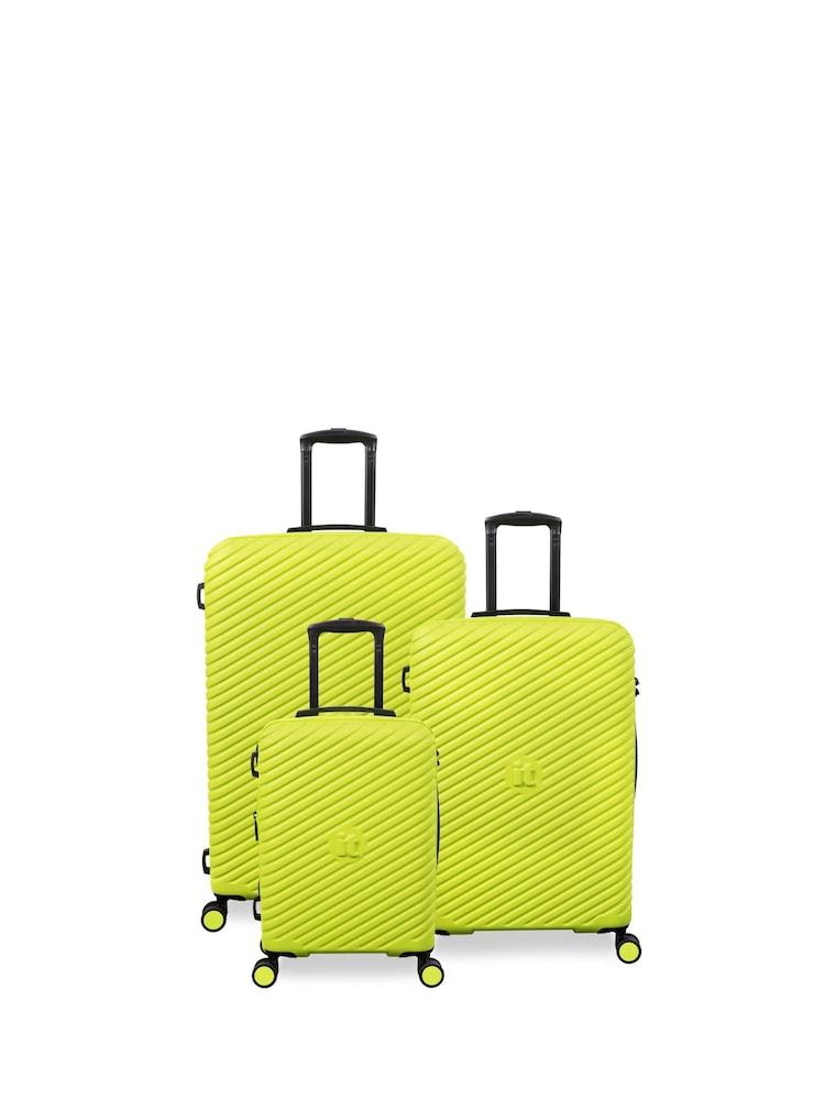 IT Luggage Green Pleating Punch Suitcase Set 3 Piece - Image 1 of 10