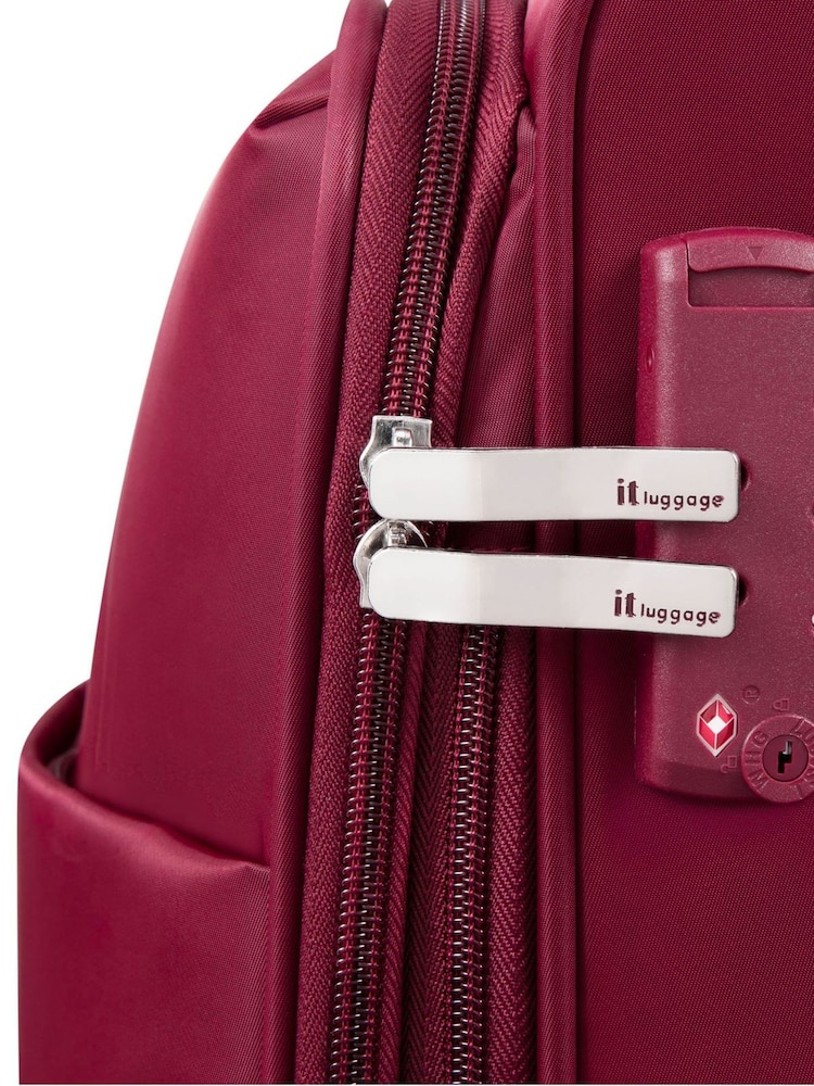 IT Luggage Red Lustrous Luxe French Port Cabin Suitcase - Image 8 of 8