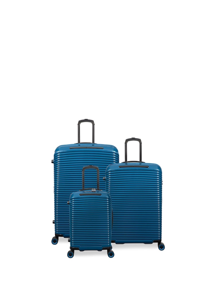IT Luggage Blue Traversed Deep Dive Suitcase Set 3 Piece - Image 1 of 7