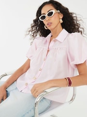 River Island Pink Button Detail Short Sleeve Shirt - Image 3 of 4