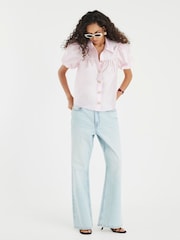 River Island Pink Button Detail Short Sleeve Shirt - Image 4 of 4