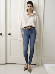 River Island Blue Skinny Mid Rise Bum Sculpt Jeans - Image 3 of 7