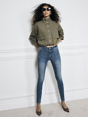 River Island Blue Skinny Mid Rise Bum Sculpt Jeans - Image 4 of 7