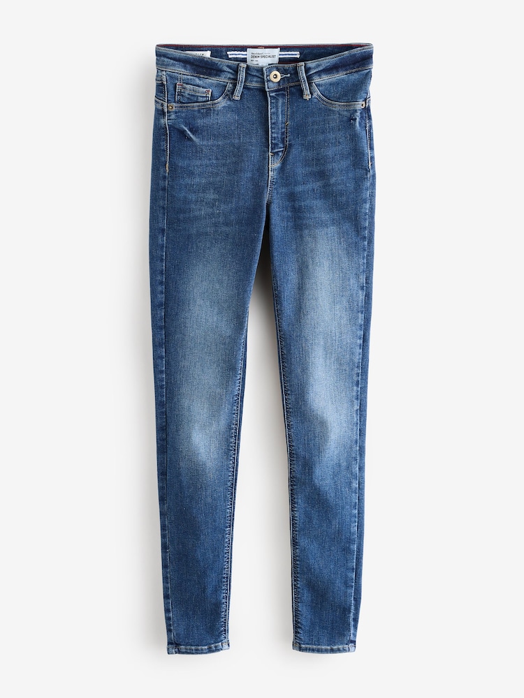 River Island Blue Skinny Mid Rise Bum Sculpt Jeans - Image 7 of 7