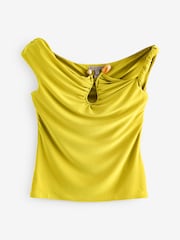 River Island Green Asymmetric Twist Strap Trim Top - Image 5 of 5