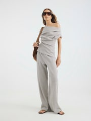 River Island Grey Drape Textured Top - Image 4 of 4