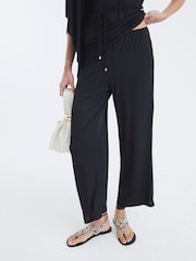 River Island Black Rib Wide Leg Trousers - Image 4 of 4