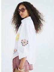 River Island White Long Sleeve Eye Shirt - Image 3 of 7