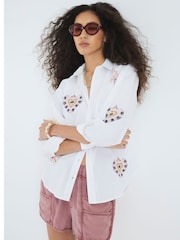 River Island White Long Sleeve Eye Shirt - Image 4 of 7