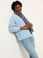 FatFace Sam Light Blue Textured Crew Sweat - Image 1 of 5