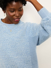 FatFace Sam Light Blue Textured Crew Sweat - Image 3 of 5