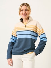 FatFace Relaxed Stripe Half Neck Sweat - Imagen 1 de 6