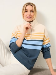 FatFace Relaxed Stripe Half Neck Sweat - Imagen 4 de 6