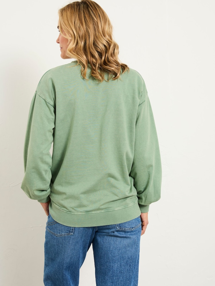 FatFace Alex Jade Green Floral Placement Crew Sweat - Image 2 of 6