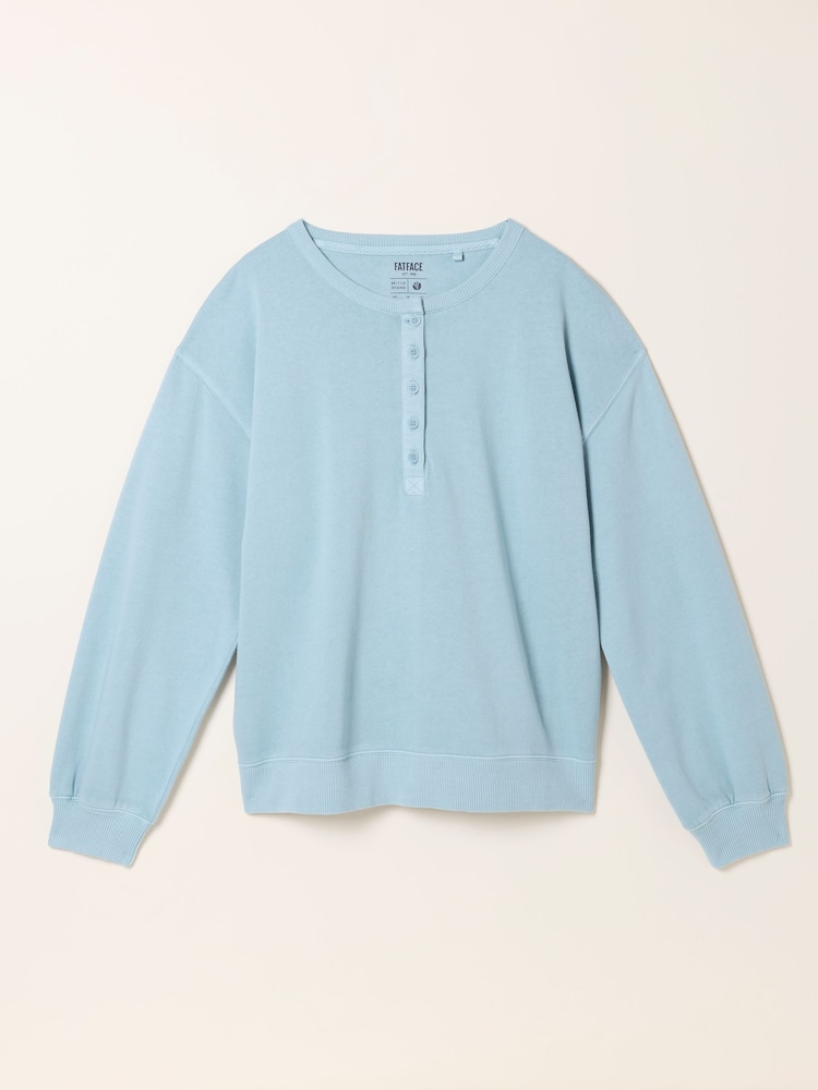 FatFace Heneley Blue Garment Dye Sweat Top - Image 1 of 1 FatFace Heneley Blue Garment Dye Sweat Top - Image 1 of 1