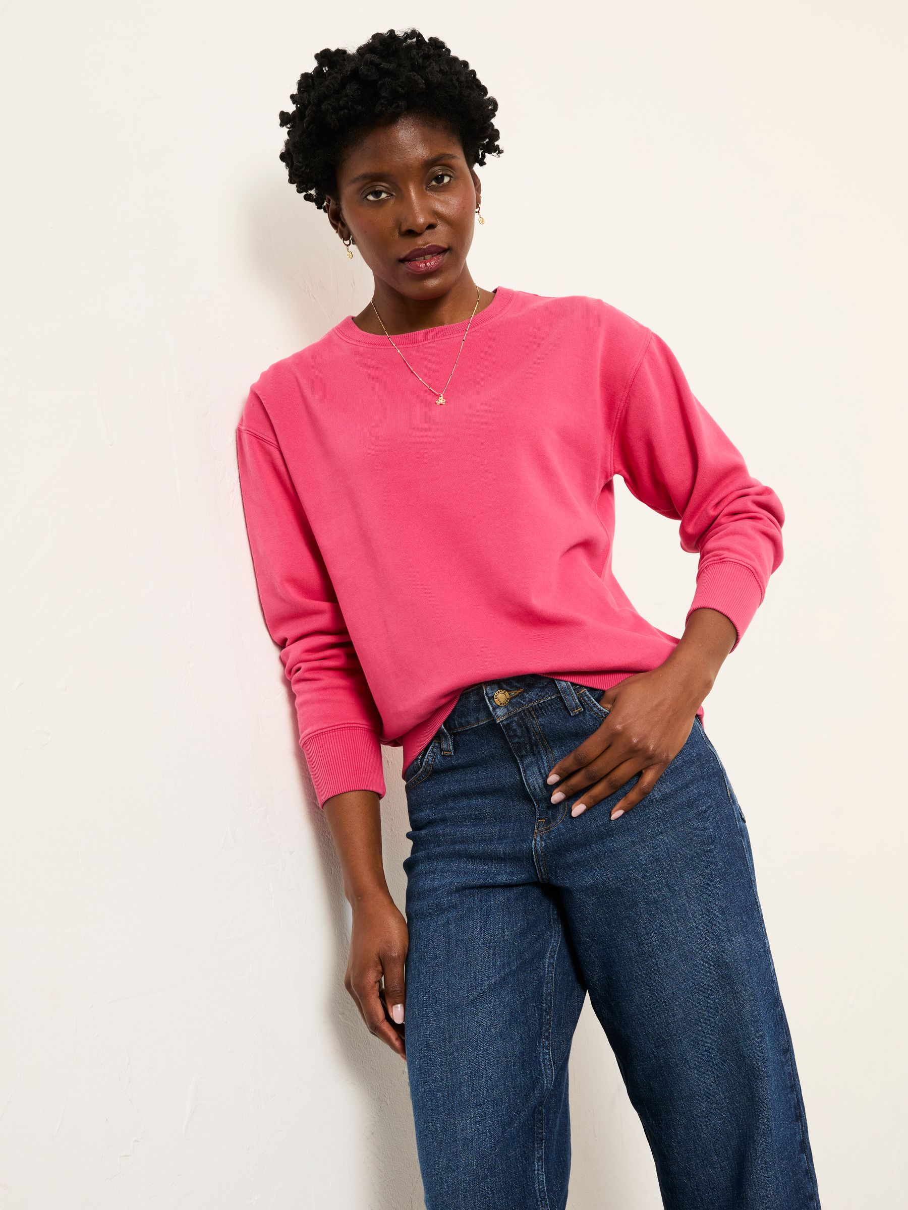 Fatface Georgia Fushsia Pink Crew Sweatshirt