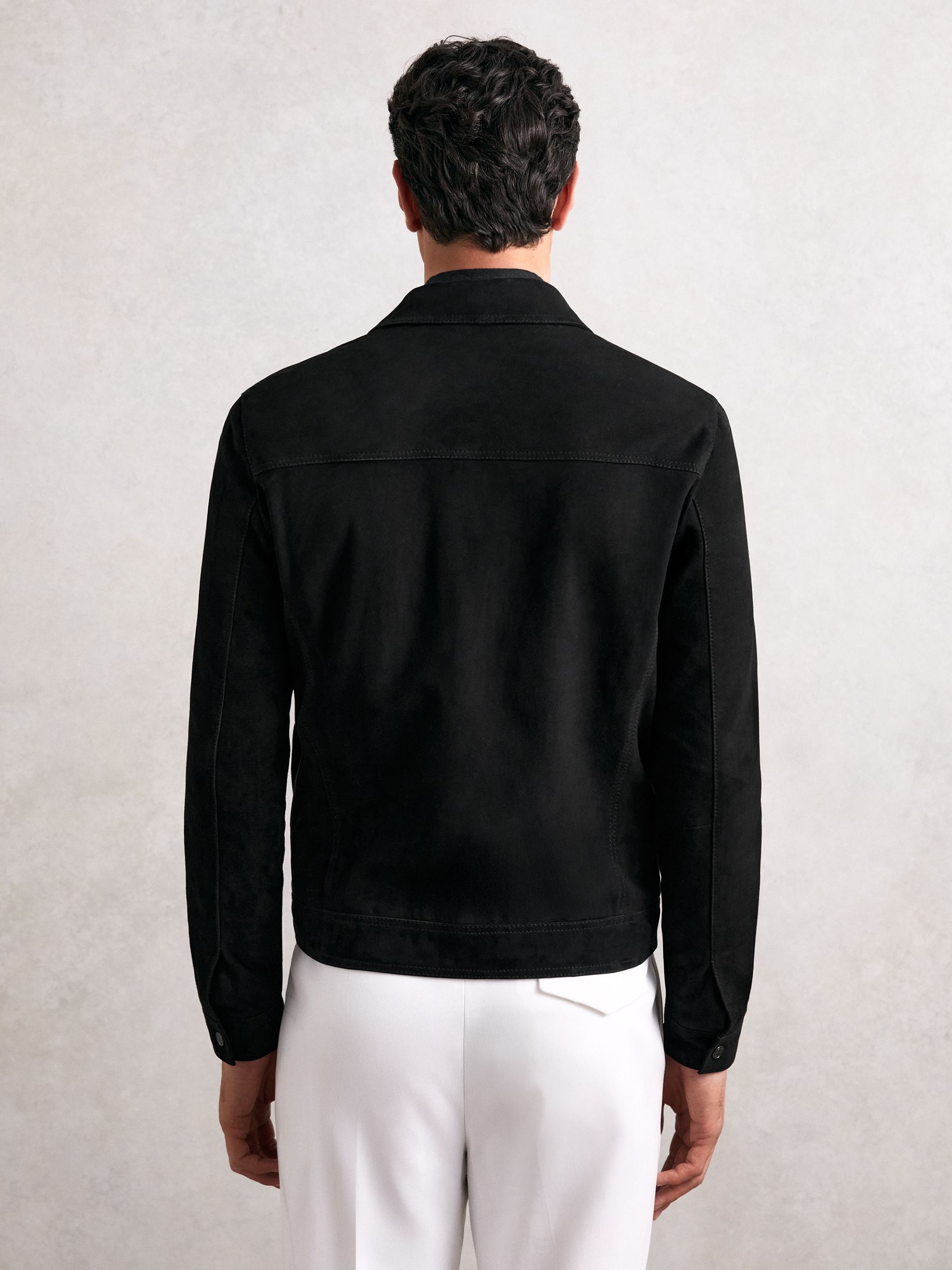 Buy Reiss Black Pike Suede Zip Through Jacket from Next Sweden