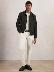 Reiss Dark Green Devonshire Suede Worker Jacket - Image 3 of 7