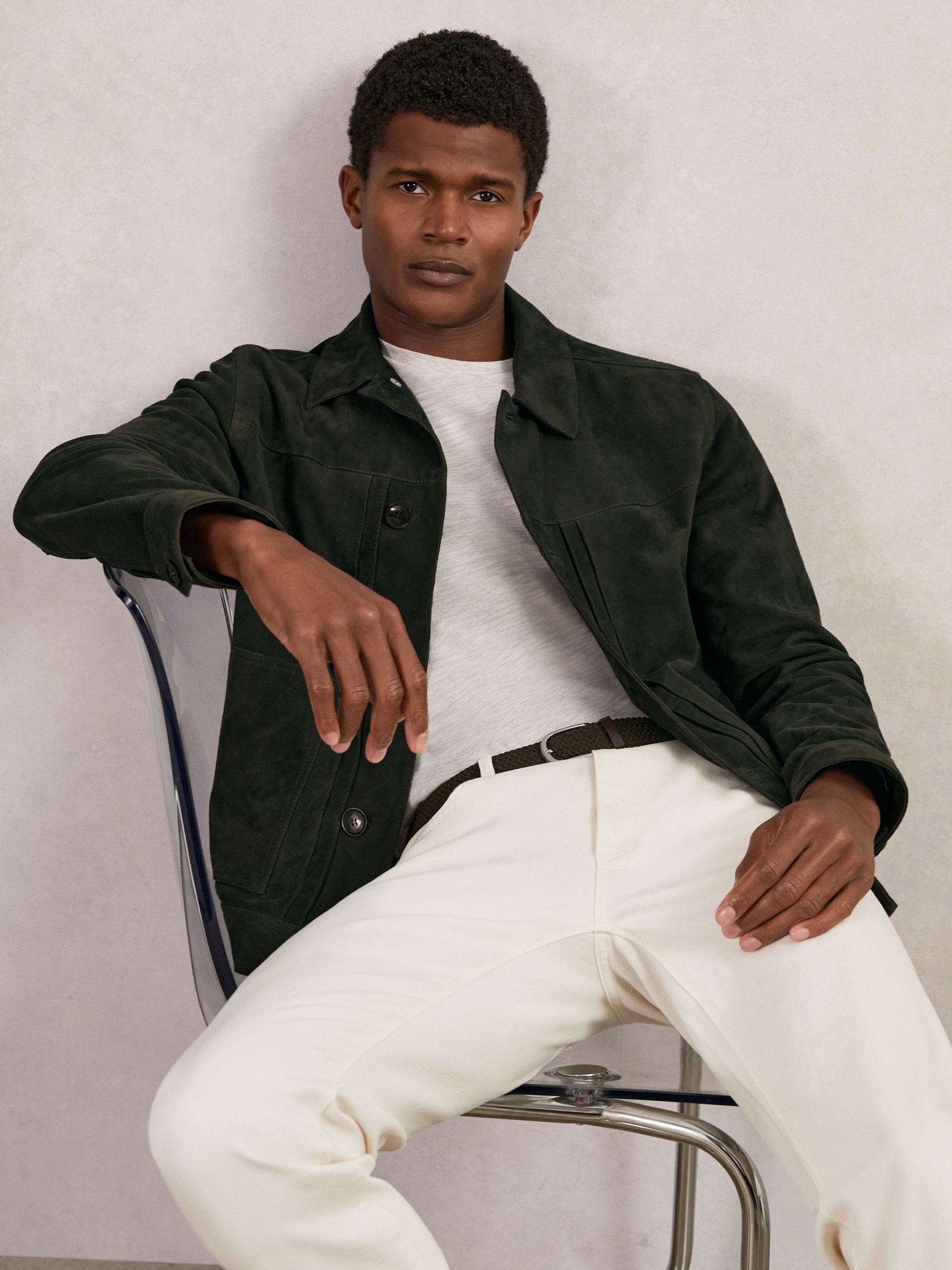 ジャケット・アウター HERMES suede leather ds knit green SUEDE LEATHER JACKET - Green | ZARA United Kingdom