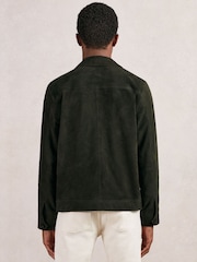 Reiss Dark Green Devonshire Suede Worker Jacket - Image 6 of 7