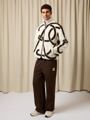 Reiss White/Brown Kidd Jacket - Image 1 of 9