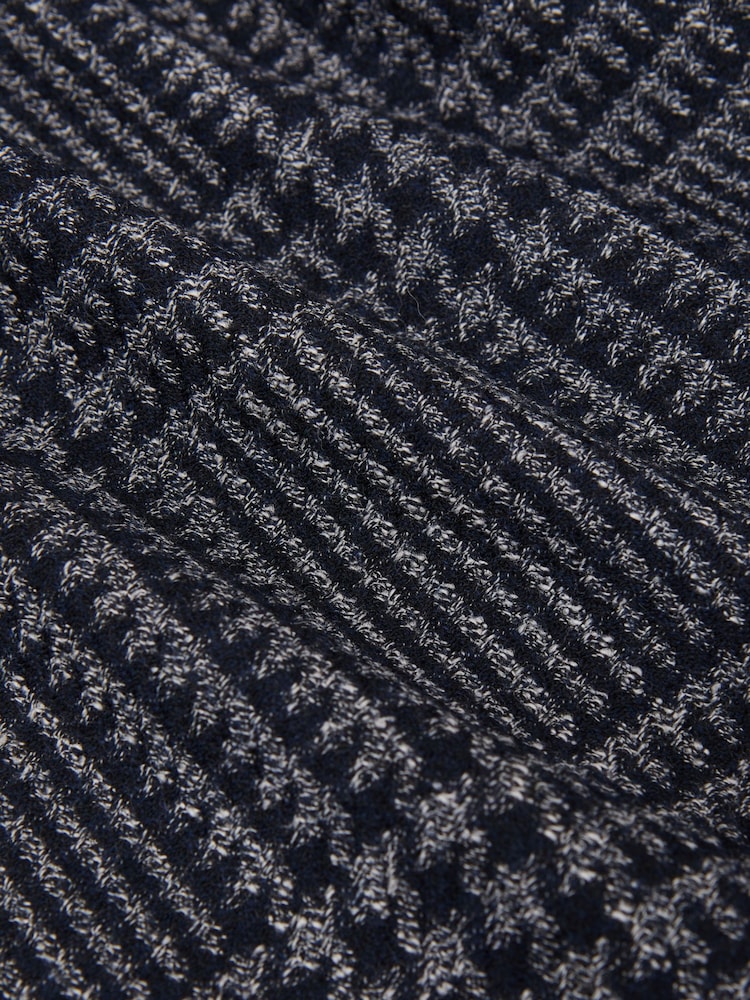 Reiss Navy Jacob Wool-Blend Check Single-Breasted Blazer Tailored-Fit - Image 6 of 6 Reiss Navy Jacob Wool-Blend Check Single-Breasted Blazer Tailored-Fit - Image 6 of 6