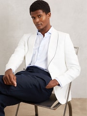 Reiss Ivory White Caprio Jacket - Image 1 of 7
